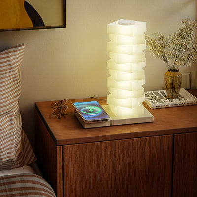 Contemporary Creative Puzzle Rectangular PVC LED Table Lamp For Bedroom