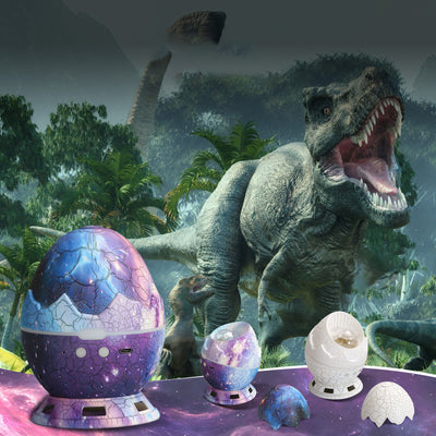 Modern Art Deco Crackle Dinosaur Egg Projector ABS LED Table Lamp For Bedroom