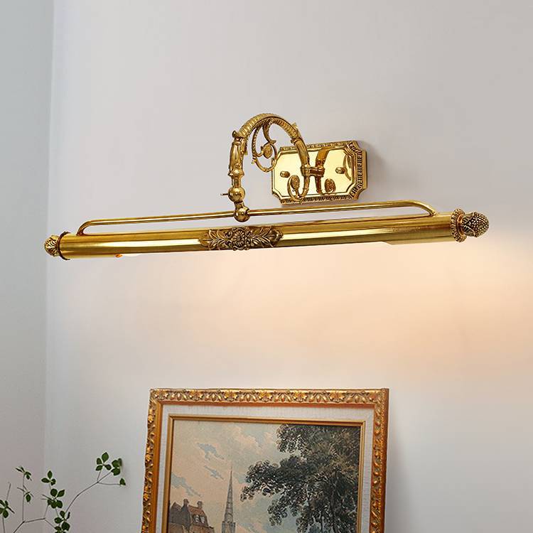 Traditionelle französische Zylindergravur Schnitzerei Vollmessing 2-Licht-Wandleuchte Wandlampe für das Badezimmer 