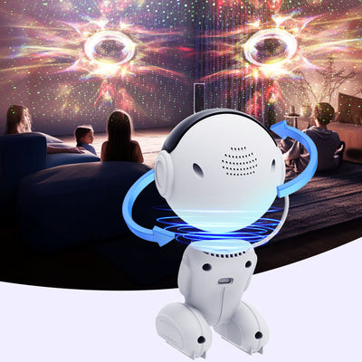 Contemporary Creative Space Robot Projection ABS LED Table Lamp For Bedroom