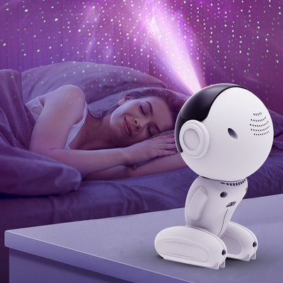 Contemporary Creative Space Robot Projection ABS LED Table Lamp For Bedroom