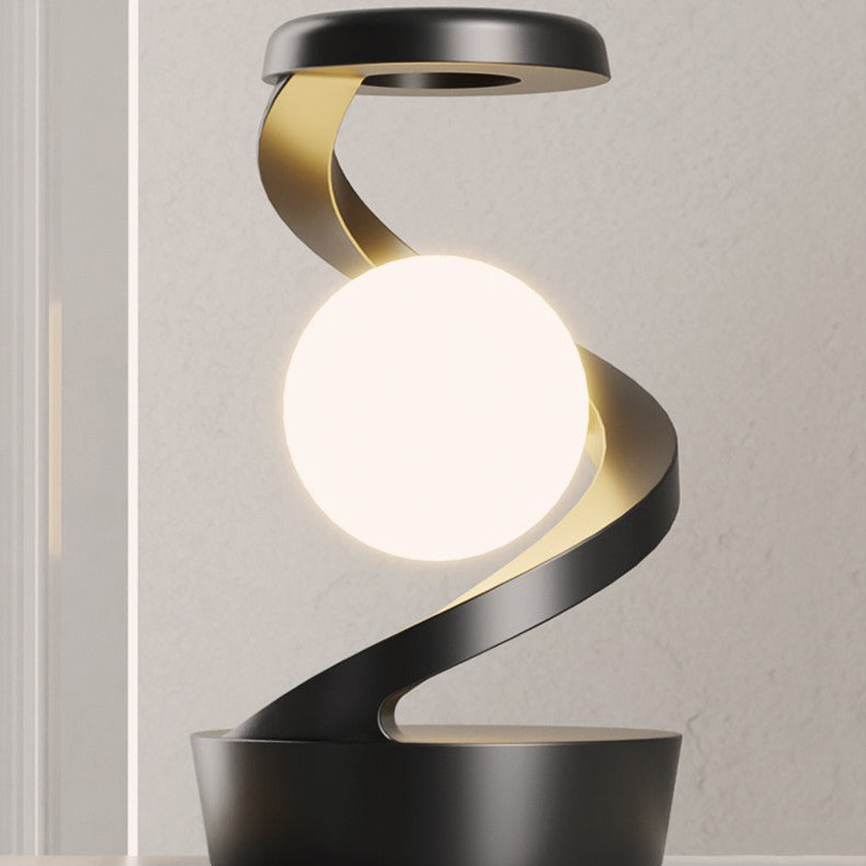 Contemporary Creative Orb Levitating Rotating ABS LED Table Lamp For Bedroom