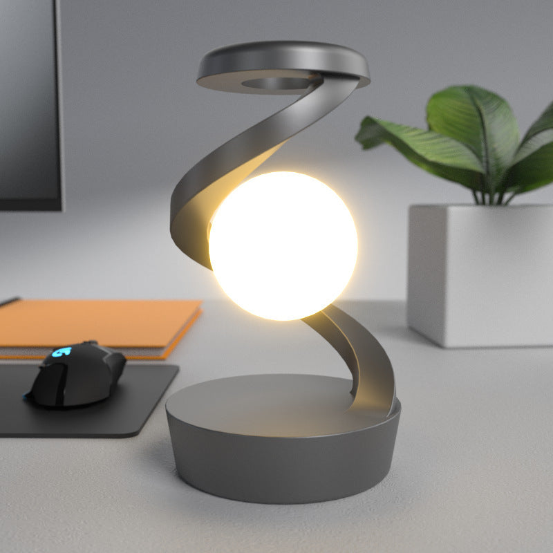 Contemporary Creative Orb Levitating Rotating ABS LED Table Lamp For Bedroom