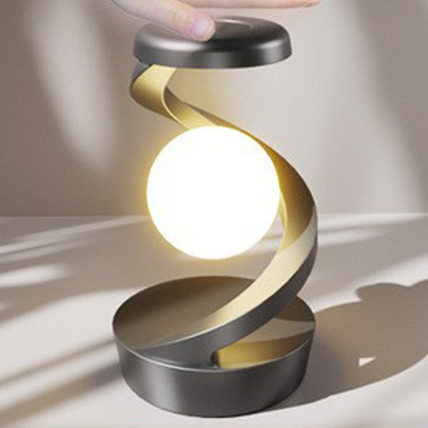 Contemporary Creative Orb Levitating Rotating ABS LED Table Lamp For Bedroom