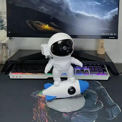 Contemporary Creative Rocket Astronaut Projection PVC ABS LED Table Lamp For Bedroom