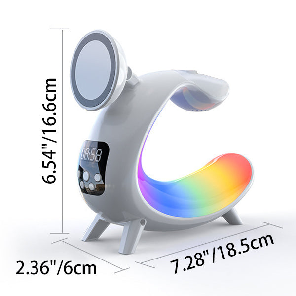 Contemporary Creative Arch Multifunction Speaker Clock ABS LED Table Lamp For Bedroom