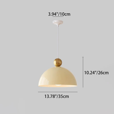 Contemporary Retro Round Half Circle Iron 1-Light Pendant Light For Living Room