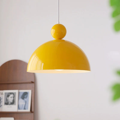 Contemporary Retro Round Half Circle Iron 1-Light Pendant Light For Living Room