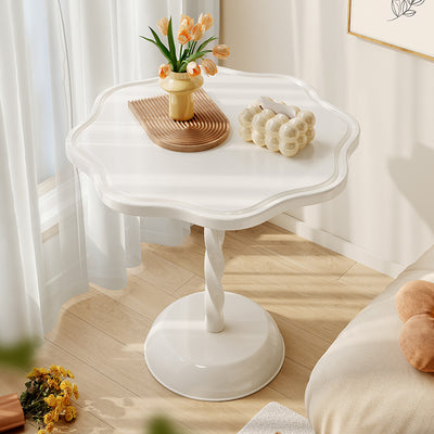 Modern Minimalist Petal Spiral Cylinder Wooden Base PP Coffee Table For Living Room