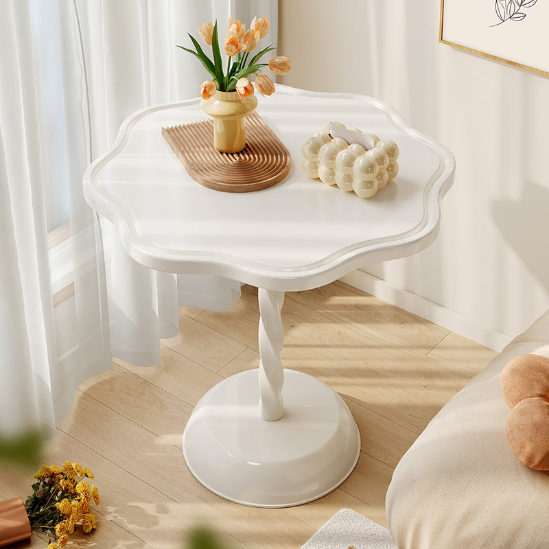 Modern Minimalist Petal Spiral Cylinder Wooden Base PP Coffee Table For Living Room