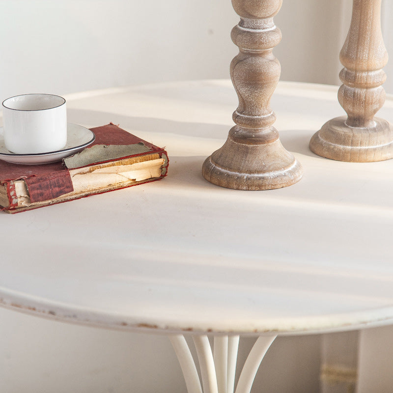 Traditional Rustic Round Lace Iron Coffee Table For Living Room