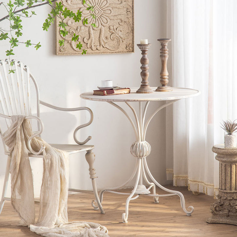 Traditional Rustic Round Lace Iron Coffee Table For Living Room