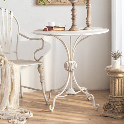 Traditional Rustic Round Lace Iron Coffee Table For Living Room