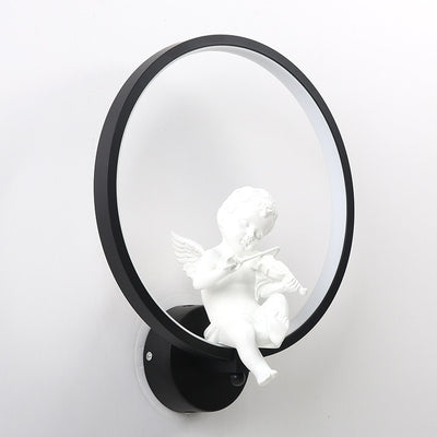 Contemporary Creative Round Plastic LED Wall Sconce Lamp For Living Room