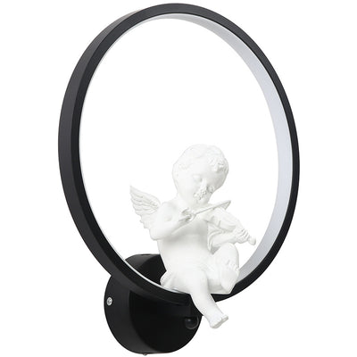 Contemporary Creative Round Plastic LED Wall Sconce Lamp For Living Room