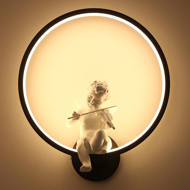 Contemporary Creative Round Plastic LED Wall Sconce Lamp For Living Room