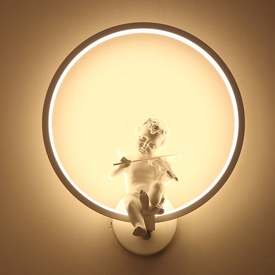 Contemporary Creative Round Plastic LED Wall Sconce Lamp For Living Room