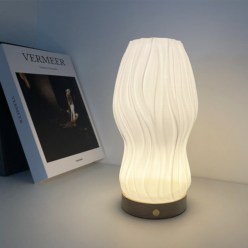 Contemporary Nordic Column Plastic LED Table Lamp For Living Room