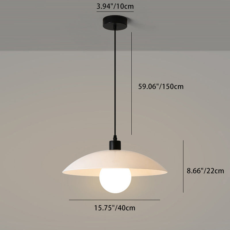 Lámpara colgante contemporánea nórdica redonda de hierro y vidrio de 1 luz para sala de estar 