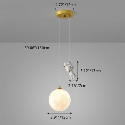 Zeitgenössische kreative Globus Eisen Kunststoff 1-Licht Kinder Pendelleuchte für Wohnzimmer 