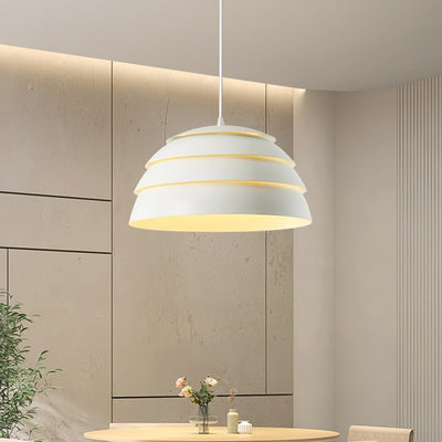 Traditionelle japanische Kuppel Aluminium Silikon 1-Licht Pendelleuchte für Wohnzimmer 