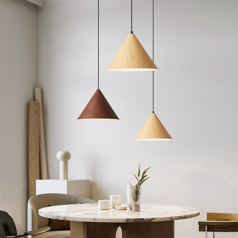 Contemporary Nordic Cone Iron 1-Light Pendant Light For Living Room