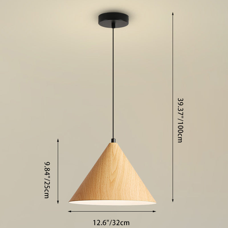 Contemporary Nordic Cone Iron 1-Light Pendant Light For Living Room