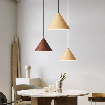 Contemporary Nordic Cone Iron 1-Light Pendant Light For Living Room