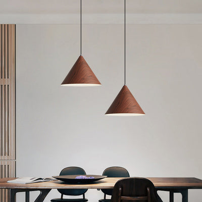 Contemporary Nordic Cone Iron 1-Light Pendant Light For Living Room