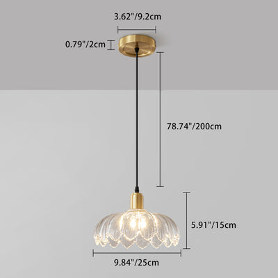 Contemporary Nordic Dome Copper Glass 1/3-Light Pendant Light For Living Room