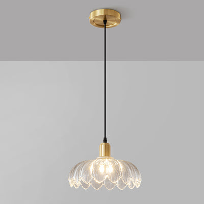 Contemporary Nordic Dome Copper Glass 1/3-Light Pendant Light For Living Room