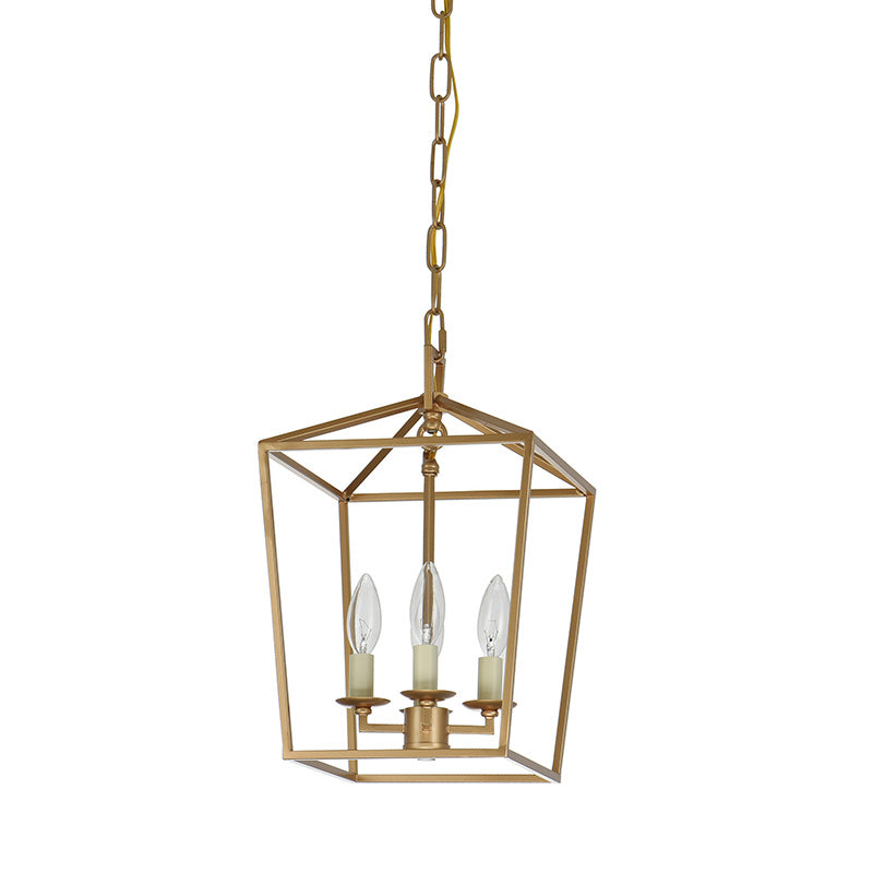 Contemporary Scandinavian Cage Iron 4-Light Pendant Light For Living Room