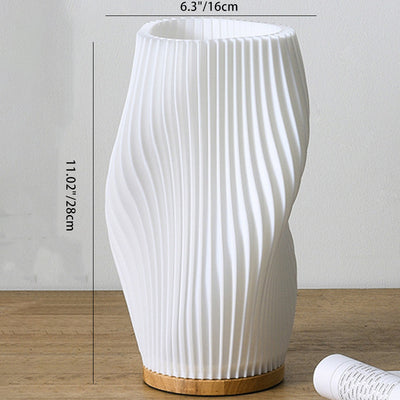 Contemporary Nordic Column Wood Plastic 1-Light Table Lamp For Living Room