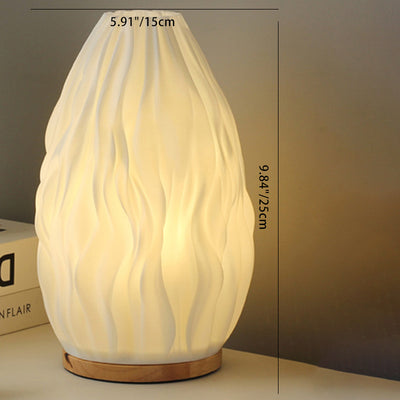 Contemporary Nordic Column Wood Plastic 1-Light Table Lamp For Living Room