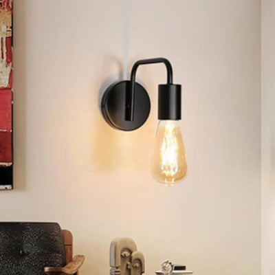 Contemporary Nordic Column Iron 1-Light Wall Sconce Lamp For Living Room