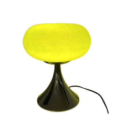 Contemporary Creative Round Steel Glass 1-Light Table Lamp For Living Room