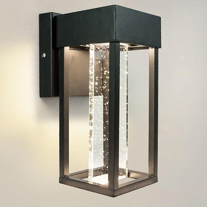 Modern Minimalist Rectangular Aluminum Glass LED Wall Sconce Lamp For Garden