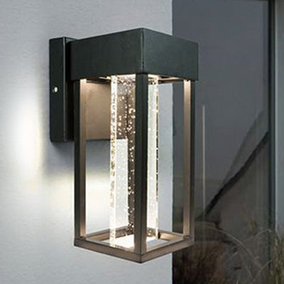 Modern Minimalist Rectangular Aluminum Glass LED Wall Sconce Lamp For Garden