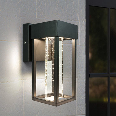 Modern Minimalist Rectangular Aluminum Glass LED Wall Sconce Lamp For Garden