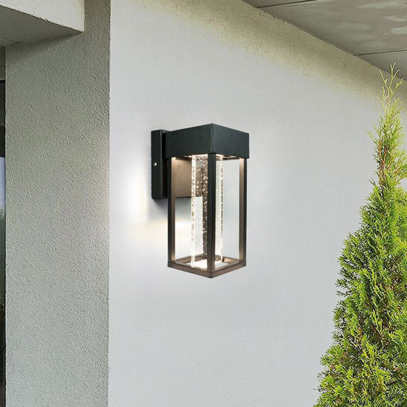 Modern Minimalist Rectangular Aluminum Glass LED Wall Sconce Lamp For Garden