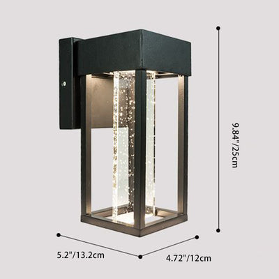 Modern Minimalist Rectangular Aluminum Glass LED Wall Sconce Lamp For Garden