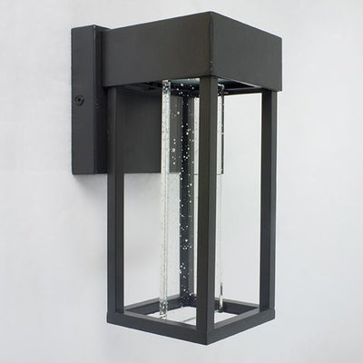 Modern Minimalist Rectangular Aluminum Glass LED Wall Sconce Lamp For Garden