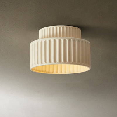 Contemporary Scandinavian Cylinder Plastic 1-Light Flush Mount Ceiling Light For Living Room