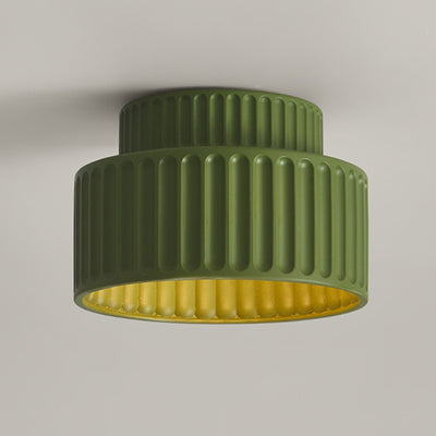 Contemporary Scandinavian Cylinder Plastic 1-Light Flush Mount Ceiling Light For Living Room