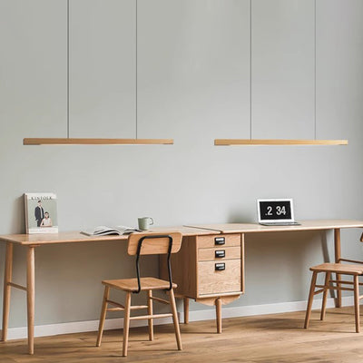 Moderne minimalistische Streifen Holz Acryl LED Insel Licht Kronleuchter für Wohnzimmer 