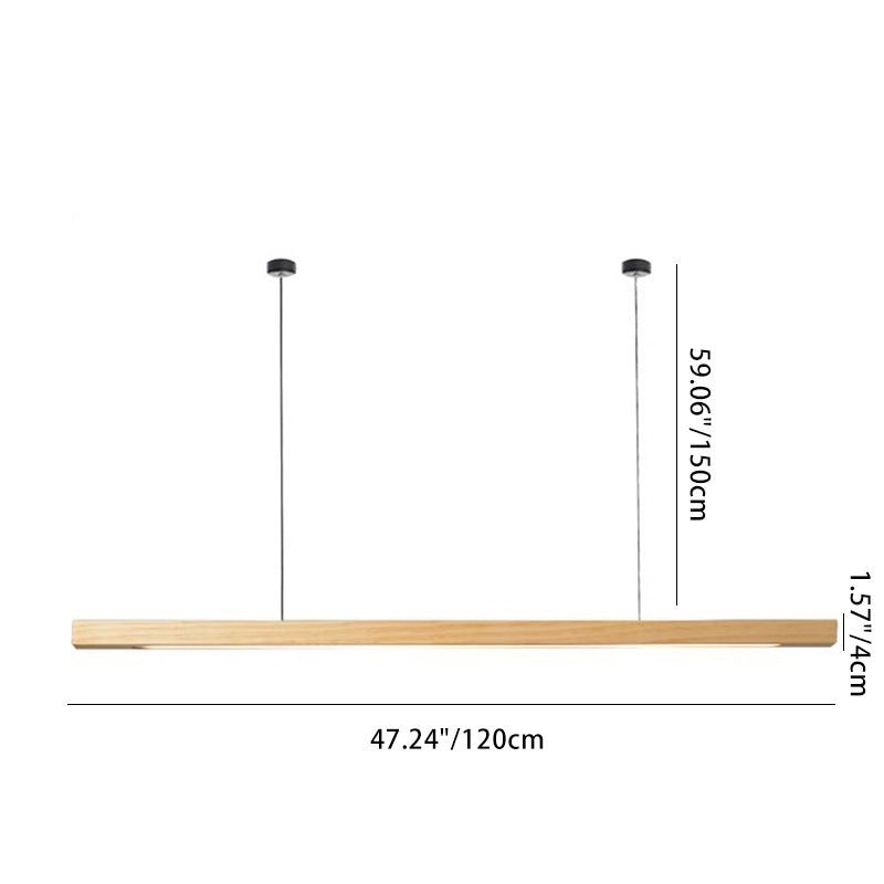 Moderne minimalistische Streifen Holz Acryl LED Insel Licht Kronleuchter für Wohnzimmer 