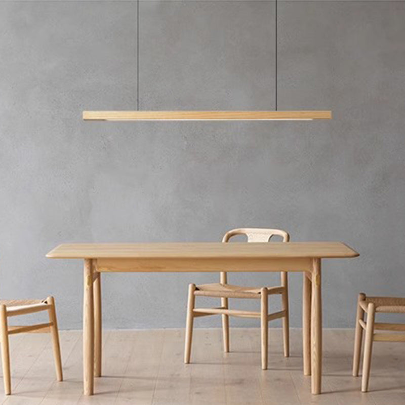 Moderne minimalistische Streifen Holz Acryl LED Insel Licht Kronleuchter für Wohnzimmer 