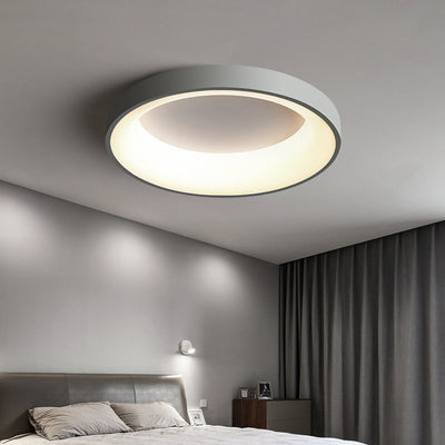 Contemporary Nordic Round Aluminum Acrylic LED Flush Mount Ceiling Light For Living Room