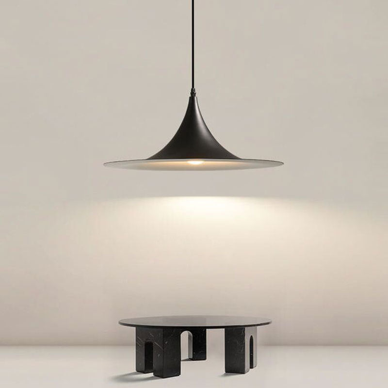 Contemporary Nordic Round Aluminum 1-Light Pendant Light For Living Room