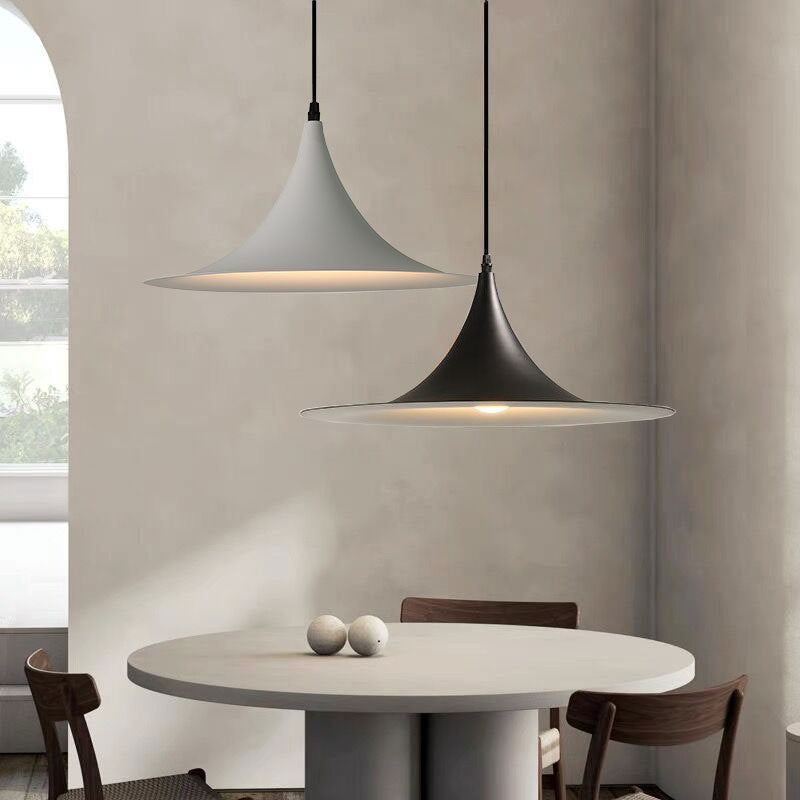 Contemporary Nordic Round Aluminum 1-Light Pendant Light For Living Room